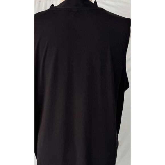 Massini Womens XL V Neck Sleeveless Black Blouse Polyester Spandex - Picture 6 of 7